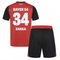 Maglia Calcio Bayer Leverkusen Granit Xhaka #34 Prima Divisa Bambino 2024-25 Manica Corta (+ pantaloncini)